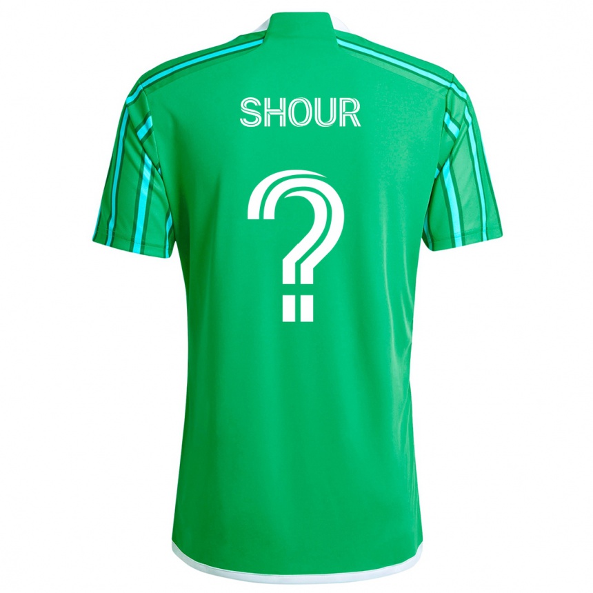 Niño Fútbol Camiseta Mohammed Shour #0 Verde Blanco 1ª Equipación 2024/25 Argentina