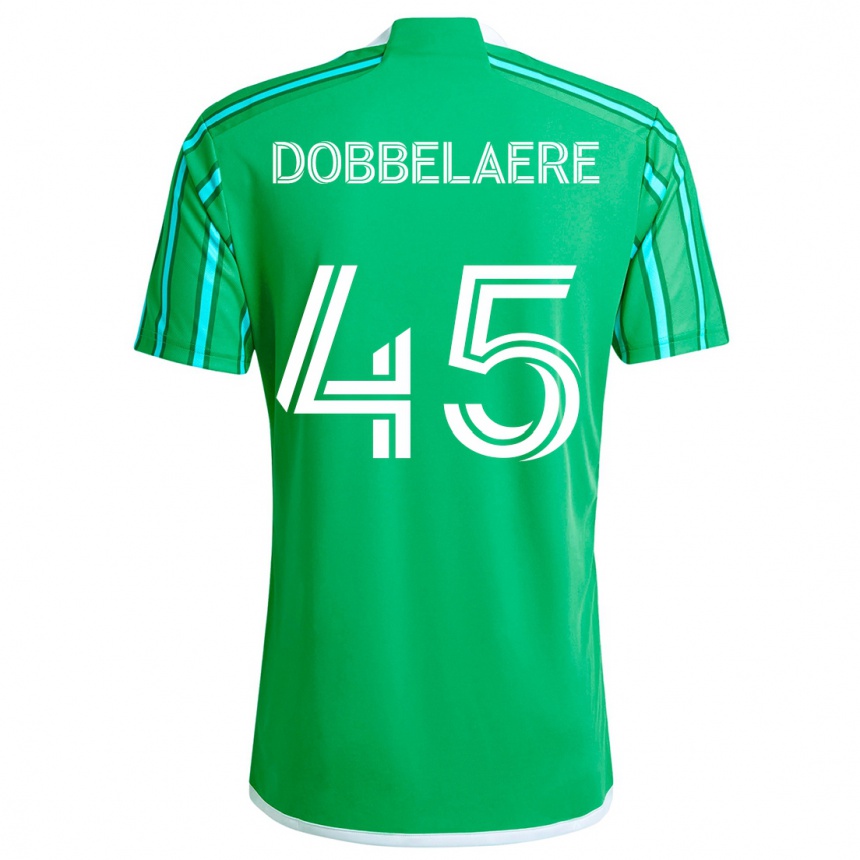 Niño Fútbol Camiseta Ethan Dobbelaere #45 Verde Blanco 1ª Equipación 2024/25 Argentina