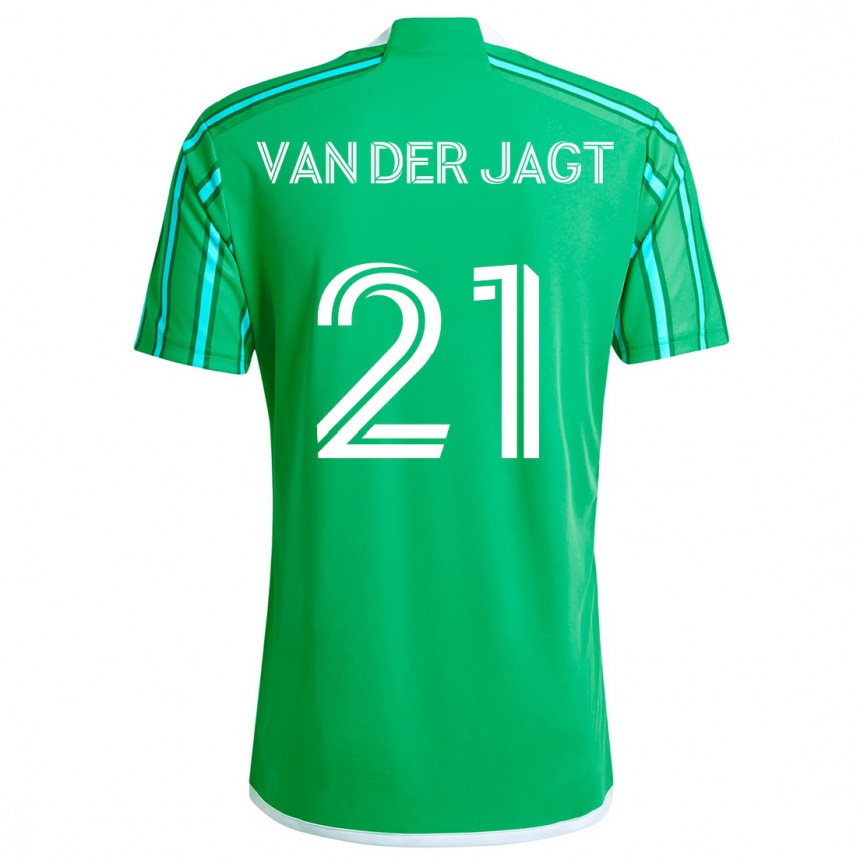 Niño Fútbol Camiseta Olivia Van Der Jagt #21 Verde Blanco 1ª Equipación 2024/25 Argentina