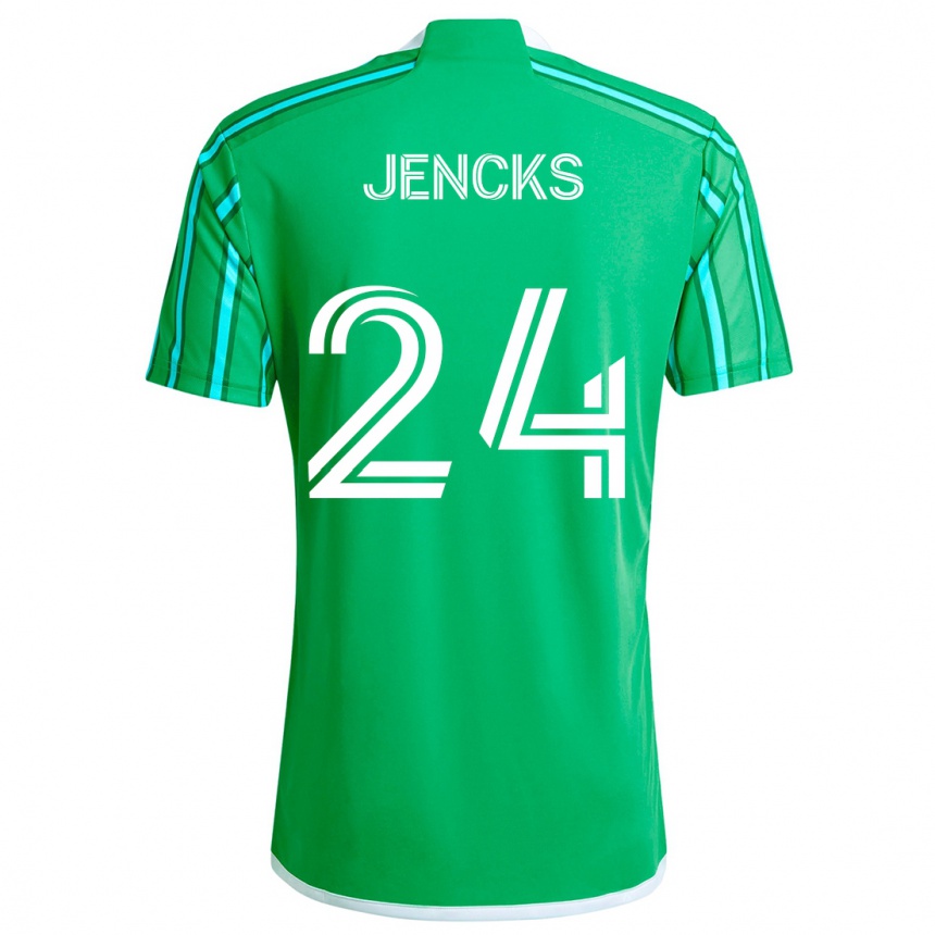 Niño Fútbol Camiseta India Jencks #24 Verde Blanco 1ª Equipación 2024/25 Argentina