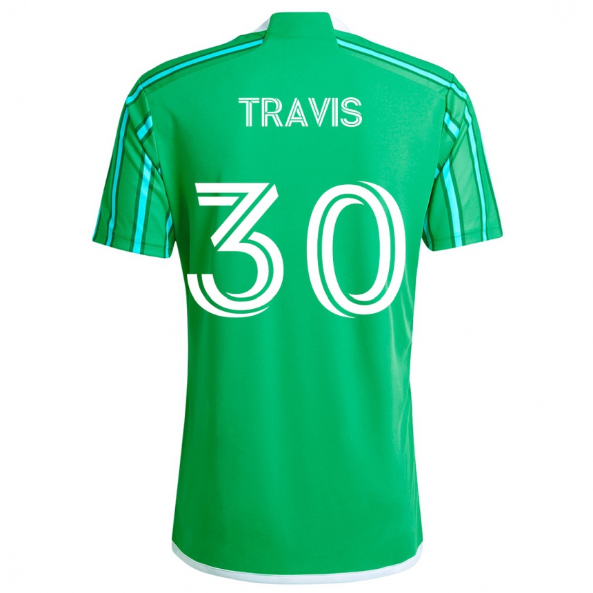 Niño Fútbol Camiseta Riley Travis #30 Verde Blanco 1ª Equipación 2024/25 Argentina