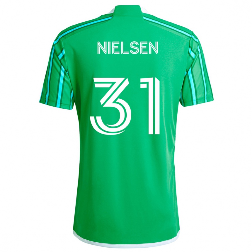 Niño Fútbol Camiseta Madeline Nielsen #31 Verde Blanco 1ª Equipación 2024/25 Argentina