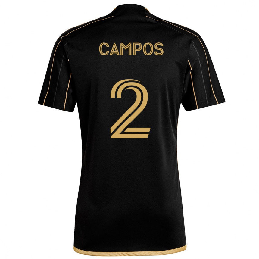 Niño Fútbol Camiseta Omar Campos #2 Oro Negro 1ª Equipación 2024/25 Argentina