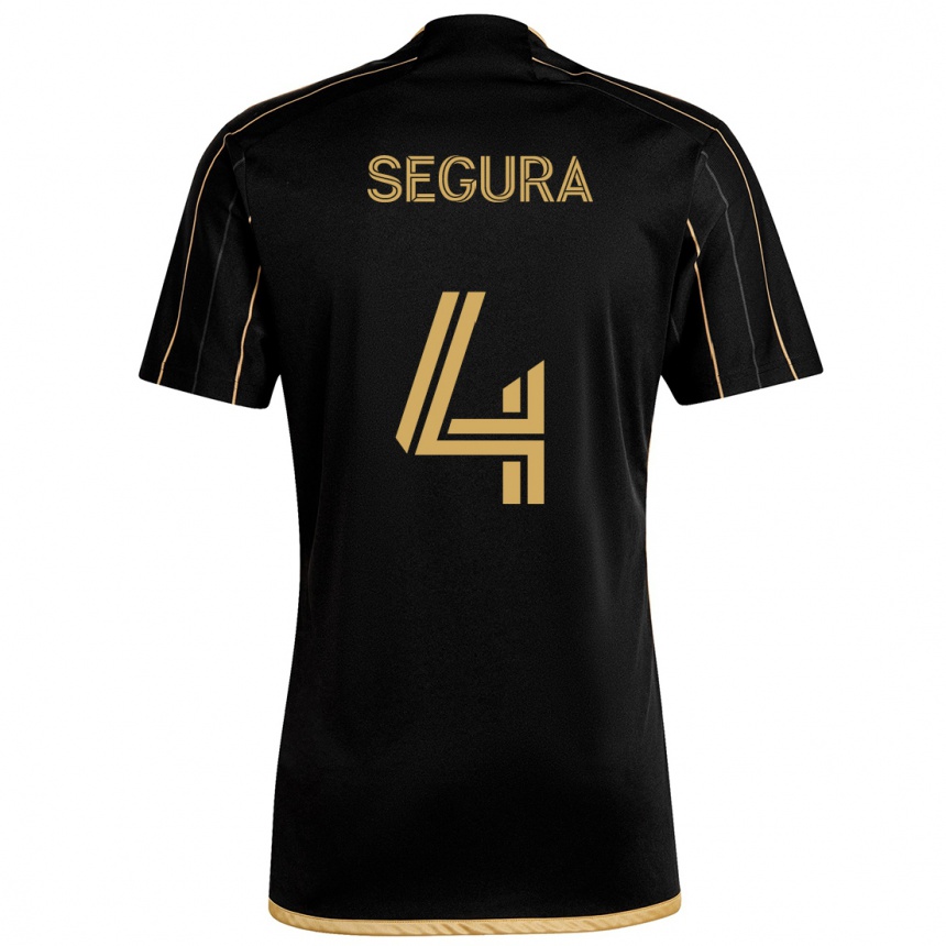 Niño Fútbol Camiseta Eddie Segura #4 Oro Negro 1ª Equipación 2024/25 Argentina