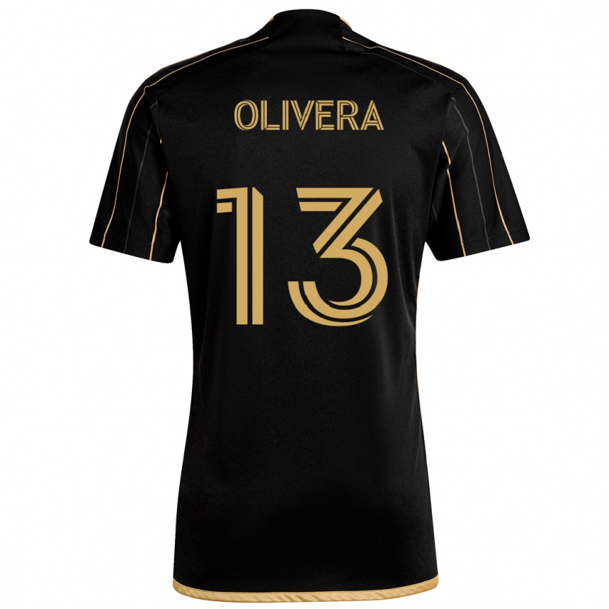 Niño Fútbol Camiseta Cristian Olivera #13 Oro Negro 1ª Equipación 2024/25 Argentina