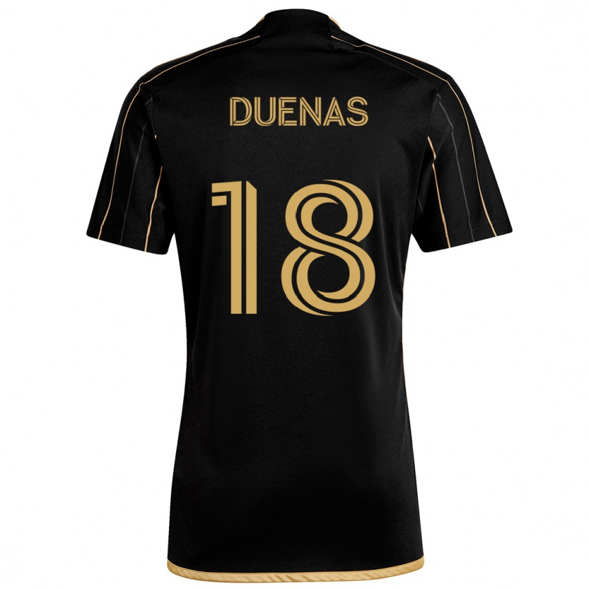 Niño Fútbol Camiseta Érik Dueñas #18 Oro Negro 1ª Equipación 2024/25 Argentina