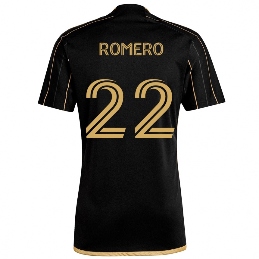 Niño Fútbol Camiseta Abraham Romero #22 Oro Negro 1ª Equipación 2024/25 Argentina