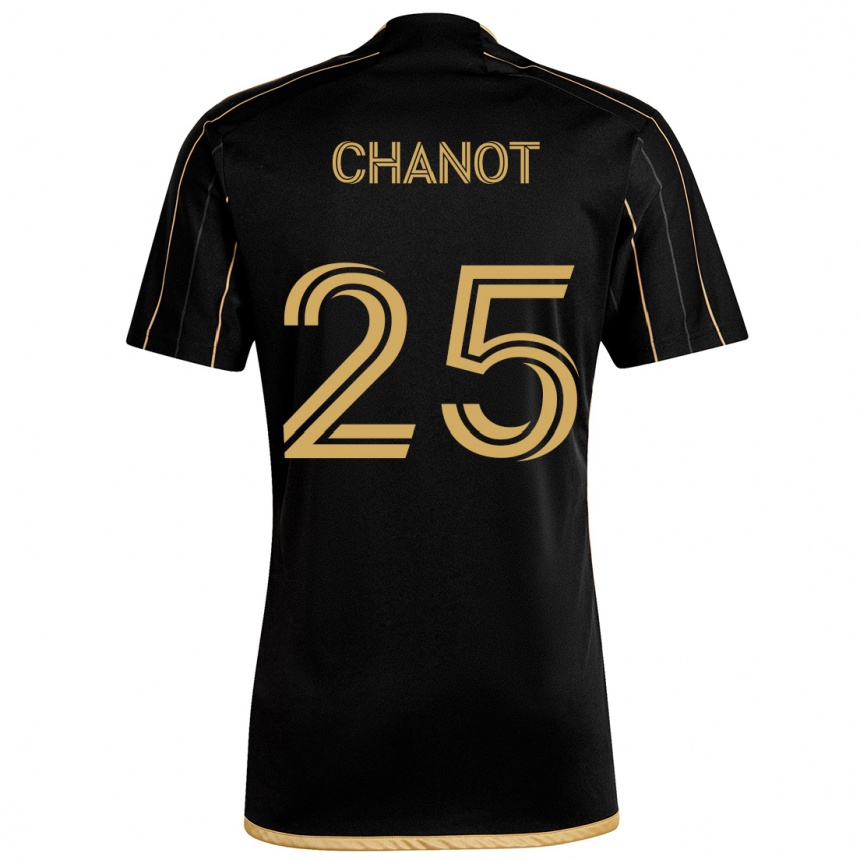 Niño Fútbol Camiseta Maxime Chanot #25 Oro Negro 1ª Equipación 2024/25 Argentina