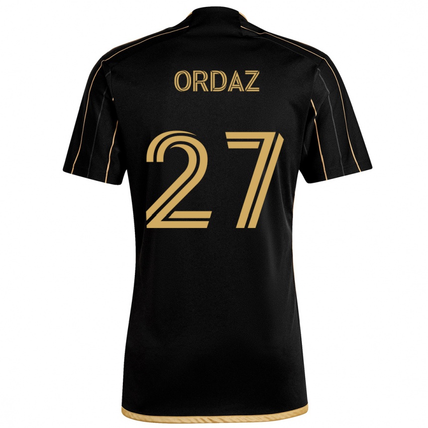 Niño Fútbol Camiseta Nathan Ordaz #27 Oro Negro 1ª Equipación 2024/25 Argentina