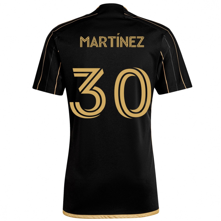 Niño Fútbol Camiseta David Martínez #30 Oro Negro 1ª Equipación 2024/25 Argentina