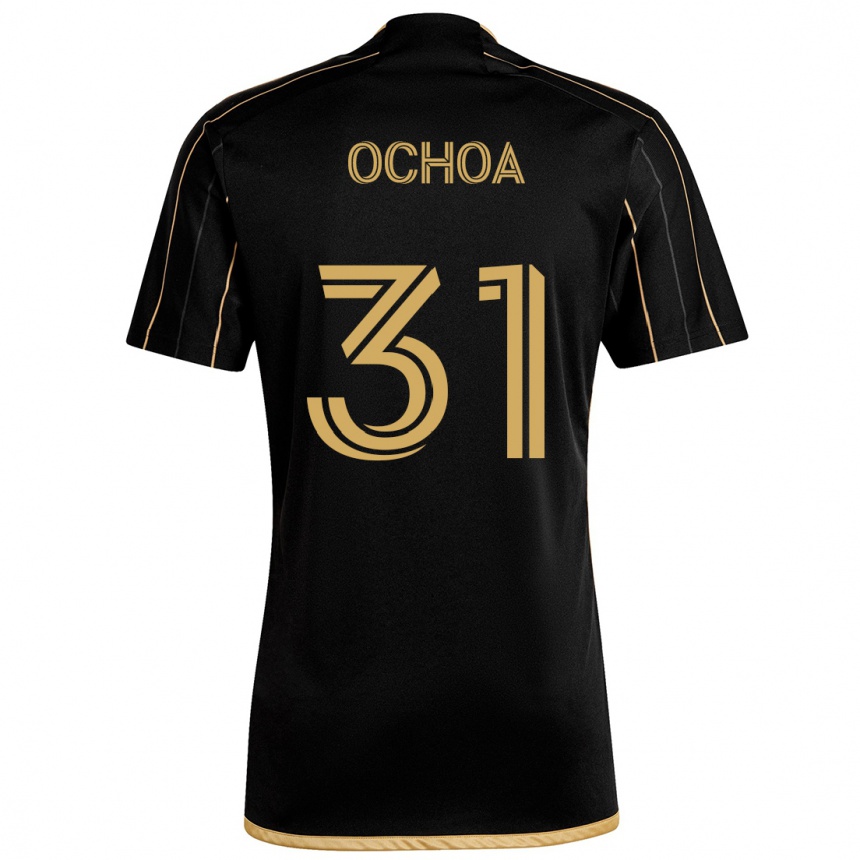 Niño Fútbol Camiseta David Ochoa #31 Oro Negro 1ª Equipación 2024/25 Argentina