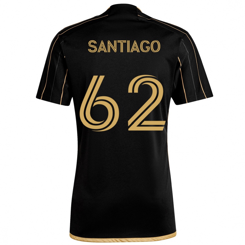 Niño Fútbol Camiseta Joshua Santiago #62 Oro Negro 1ª Equipación 2024/25 Argentina