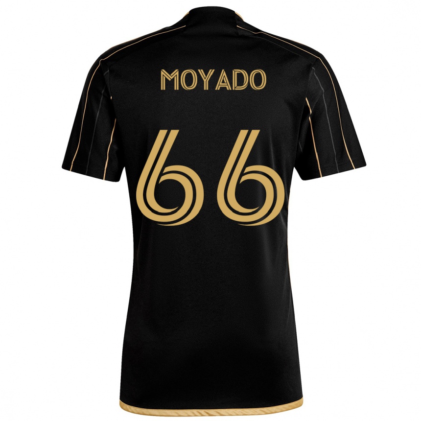 Niño Fútbol Camiseta Bryan Moyado #66 Oro Negro 1ª Equipación 2024/25 Argentina