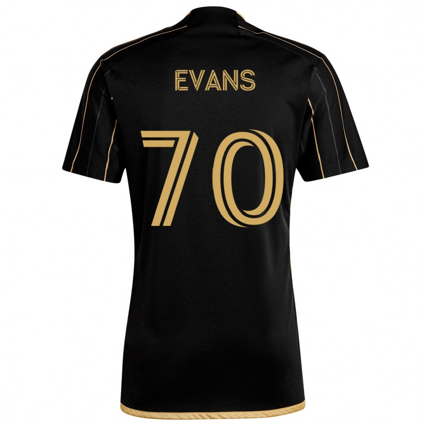 Niño Fútbol Camiseta Matthew Evans #70 Oro Negro 1ª Equipación 2024/25 Argentina