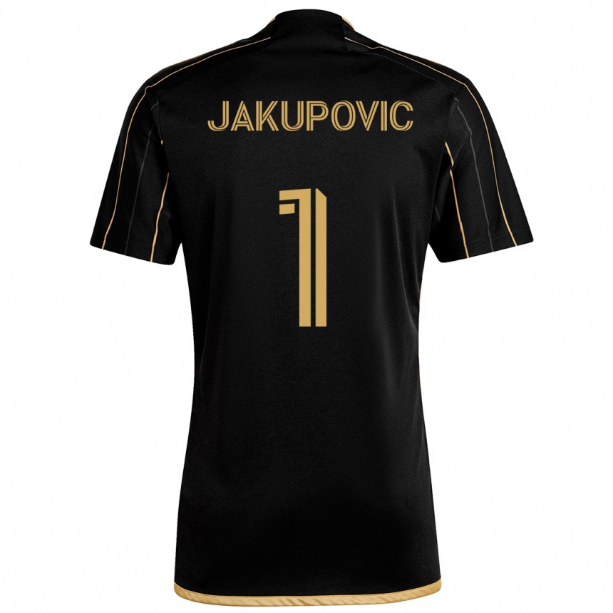 Niño Fútbol Camiseta Eldin Jakupović #1 Oro Negro 1ª Equipación 2024/25 Argentina