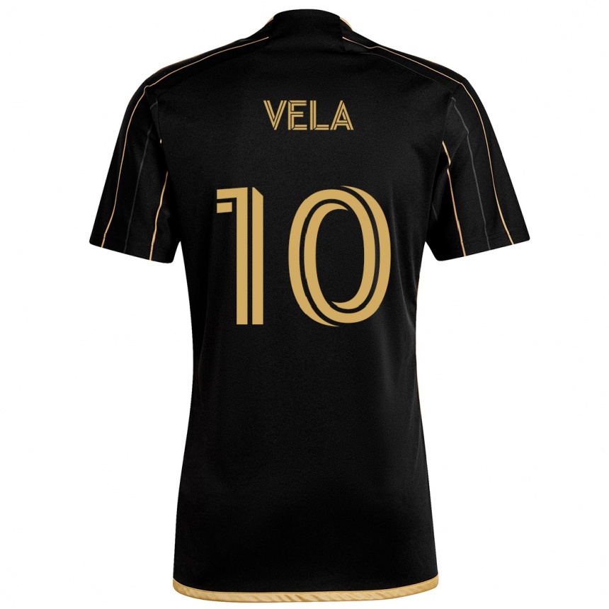 Niño Fútbol Camiseta Carlos Vela #10 Oro Negro 1ª Equipación 2024/25 Argentina