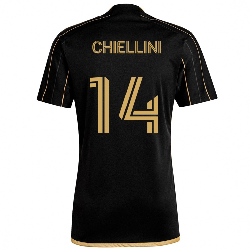 Niño Fútbol Camiseta Giorgio Chiellini #14 Oro Negro 1ª Equipación 2024/25 Argentina