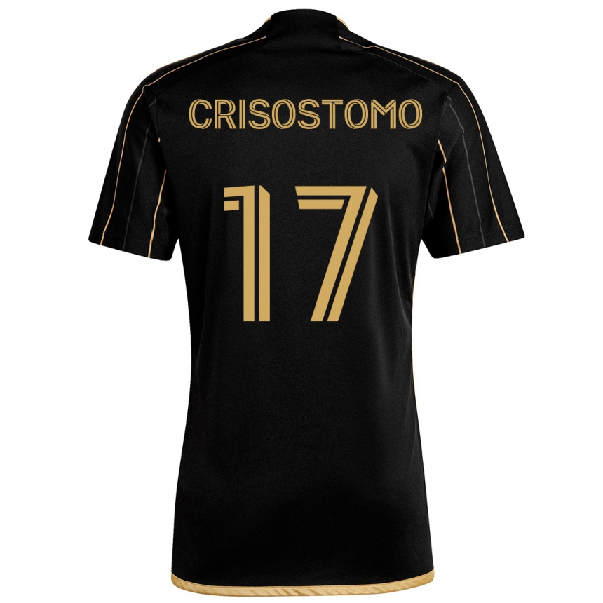 Niño Fútbol Camiseta Danny Crisostomo #17 Oro Negro 1ª Equipación 2024/25 Argentina