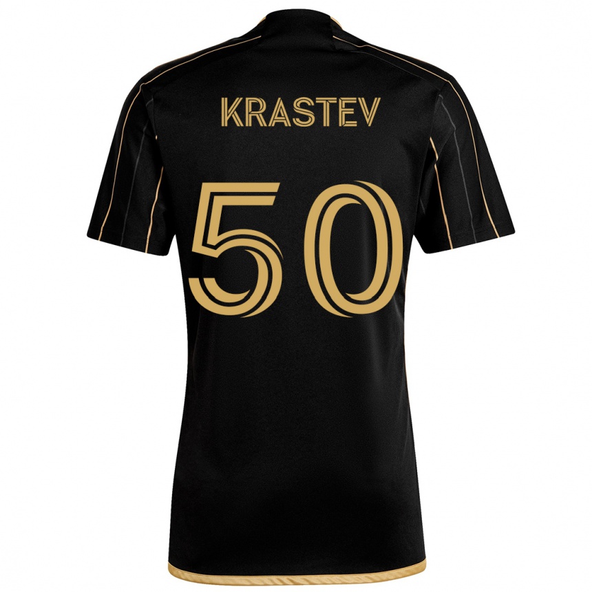 Niño Fútbol Camiseta Filip Krastev #50 Oro Negro 1ª Equipación 2024/25 Argentina