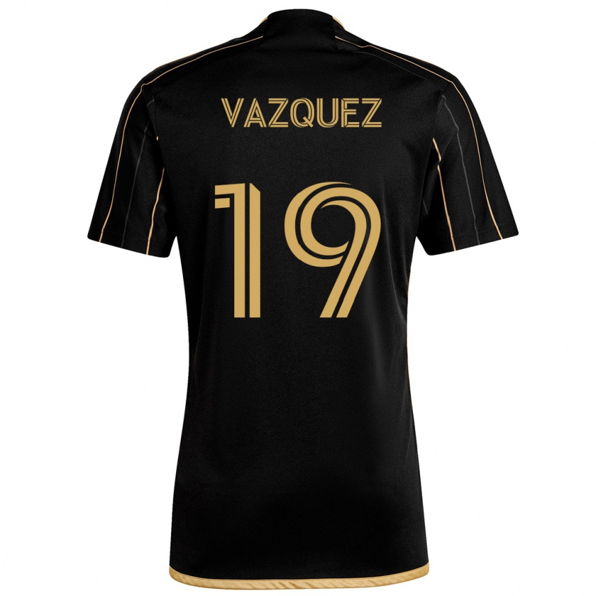 Niño Fútbol Camiseta Favian Vazquez #19 Oro Negro 1ª Equipación 2024/25 Argentina