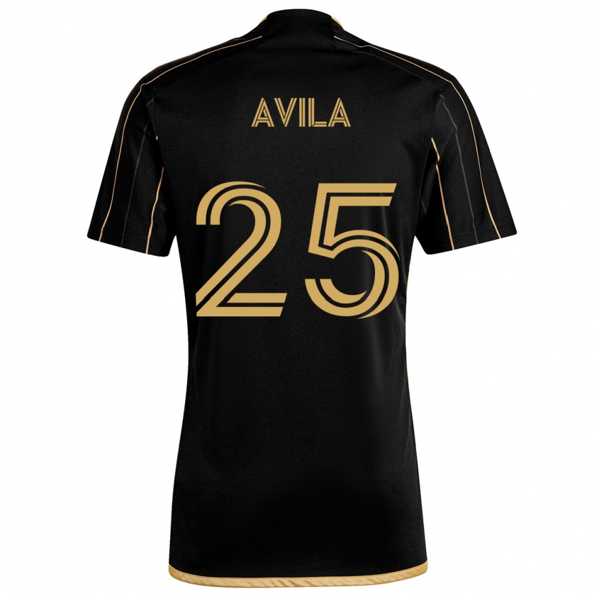 Niño Fútbol Camiseta Armando Avila #25 Oro Negro 1ª Equipación 2024/25 Argentina