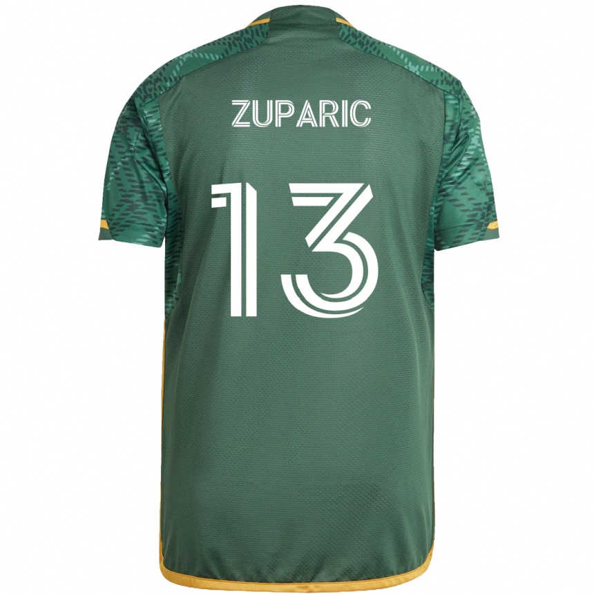 Niño Fútbol Camiseta Dario Zuparic #13 Verde Naranja 1ª Equipación 2024/25 Argentina