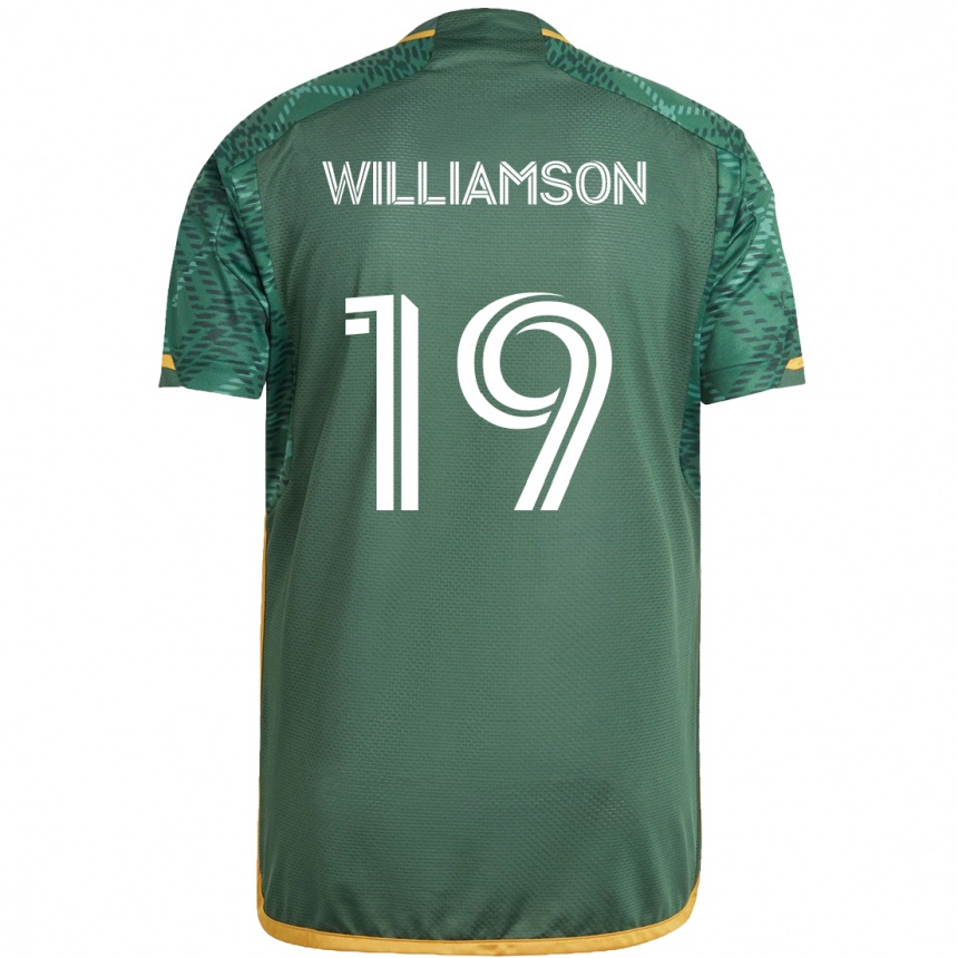 Niño Fútbol Camiseta Eryk Williamson #19 Verde Naranja 1ª Equipación 2024/25 Argentina