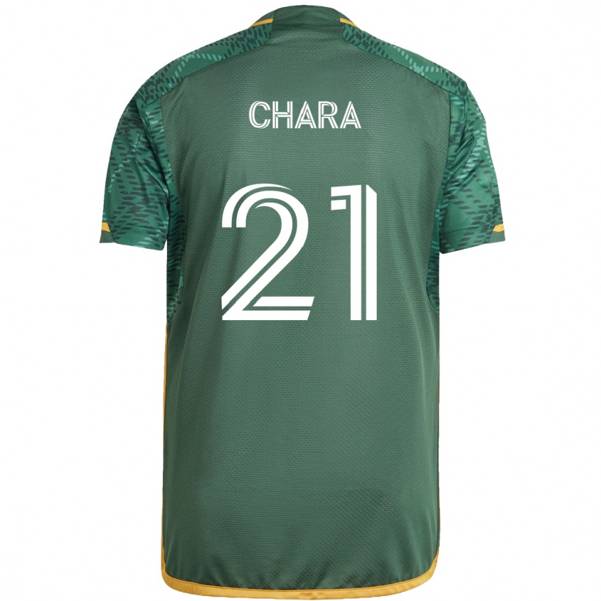 Niño Fútbol Camiseta Diego Chará #21 Verde Naranja 1ª Equipación 2024/25 Argentina