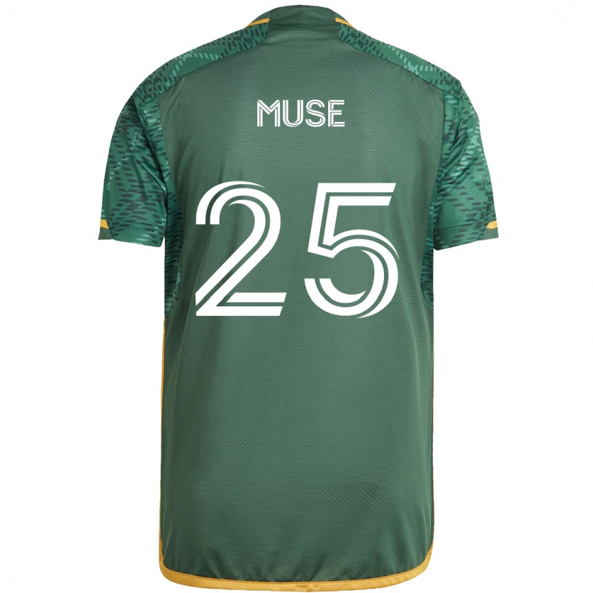 Niño Fútbol Camiseta Trey Muse #25 Verde Naranja 1ª Equipación 2024/25 Argentina