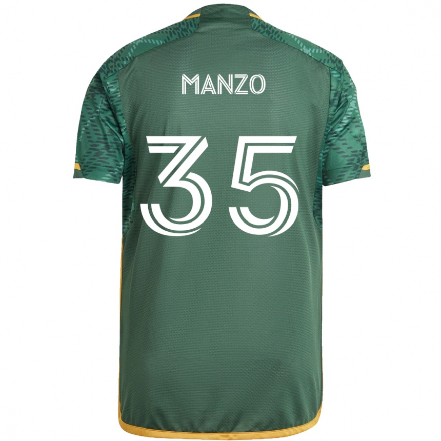 Niño Fútbol Camiseta Alexis Manzo #35 Verde Naranja 1ª Equipación 2024/25 Argentina