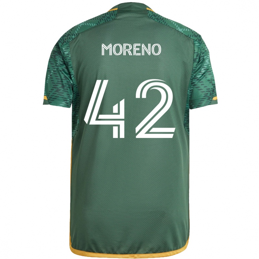 Niño Fútbol Camiseta Alexis Moreno #42 Verde Naranja 1ª Equipación 2024/25 Argentina