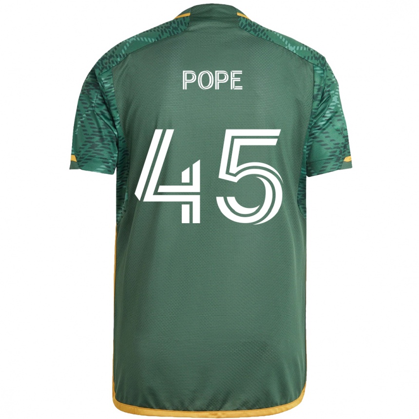 Niño Fútbol Camiseta Blake Pope #45 Verde Naranja 1ª Equipación 2024/25 Argentina