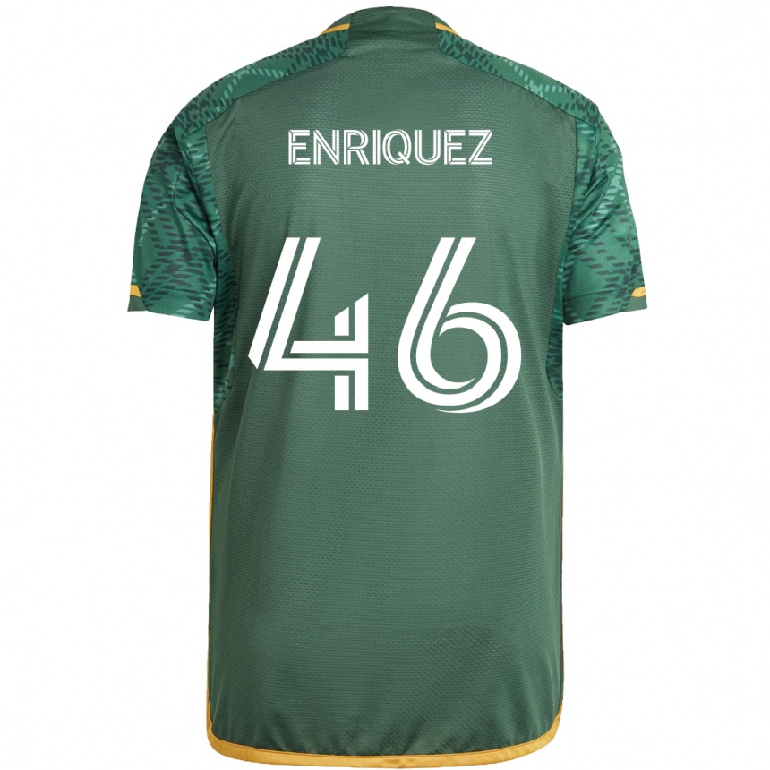 Niño Fútbol Camiseta Victor Enriquez #46 Verde Naranja 1ª Equipación 2024/25 Argentina