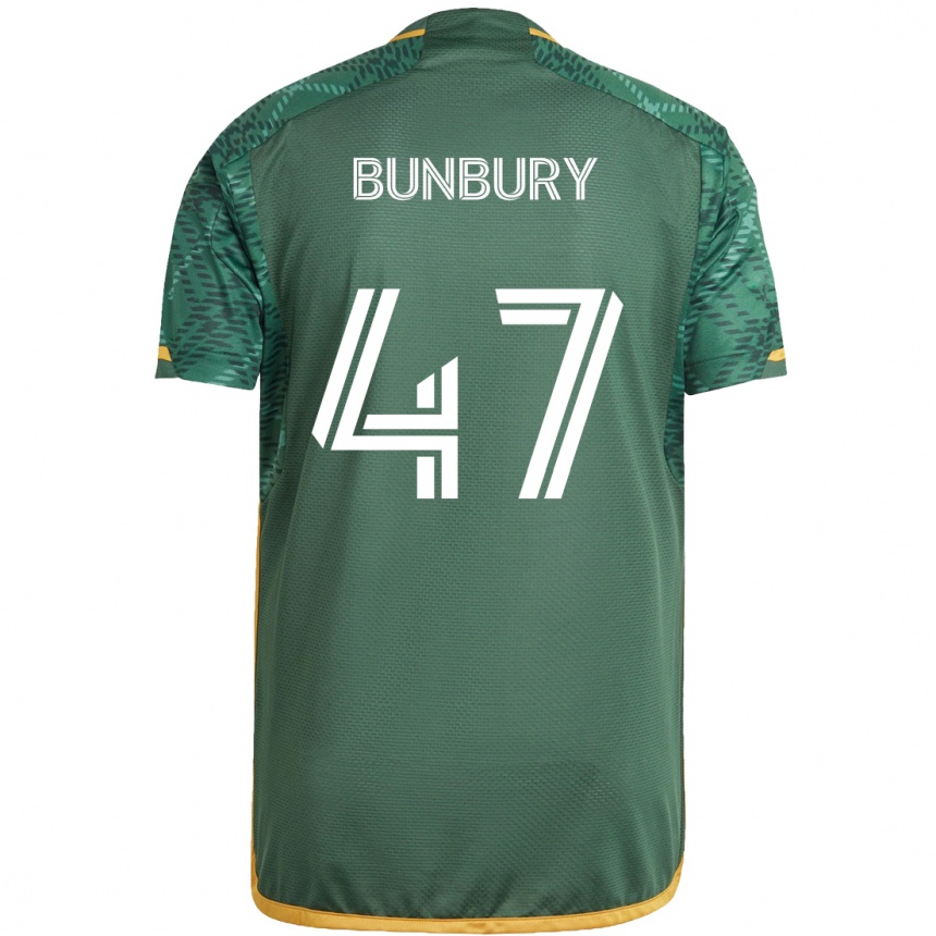 Niño Fútbol Camiseta Mataeo Bunbury #47 Verde Naranja 1ª Equipación 2024/25 Argentina