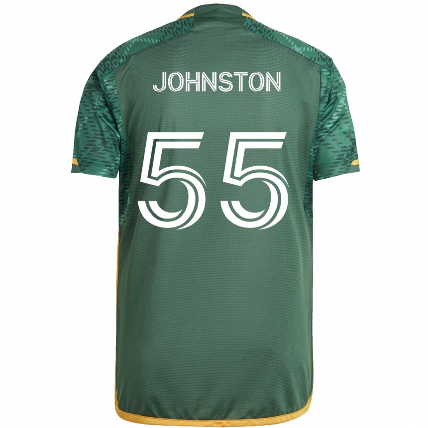 Niño Fútbol Camiseta Malcolm Johnston #55 Verde Naranja 1ª Equipación 2024/25 Argentina