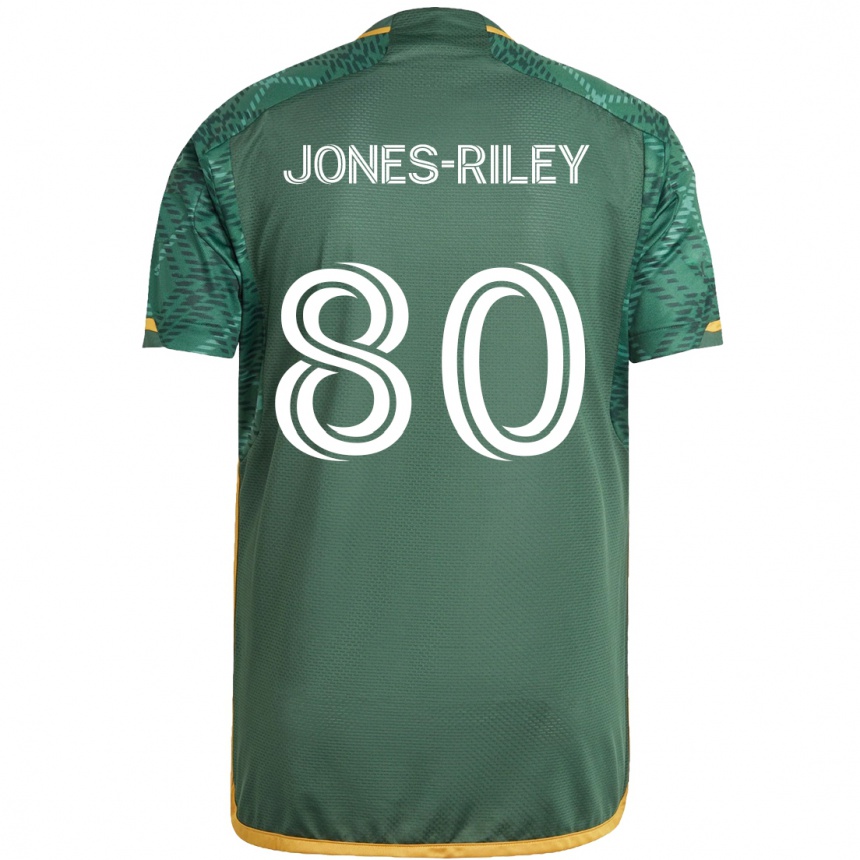 Niño Fútbol Camiseta Jaden Jones-Riley #80 Verde Naranja 1ª Equipación 2024/25 Argentina