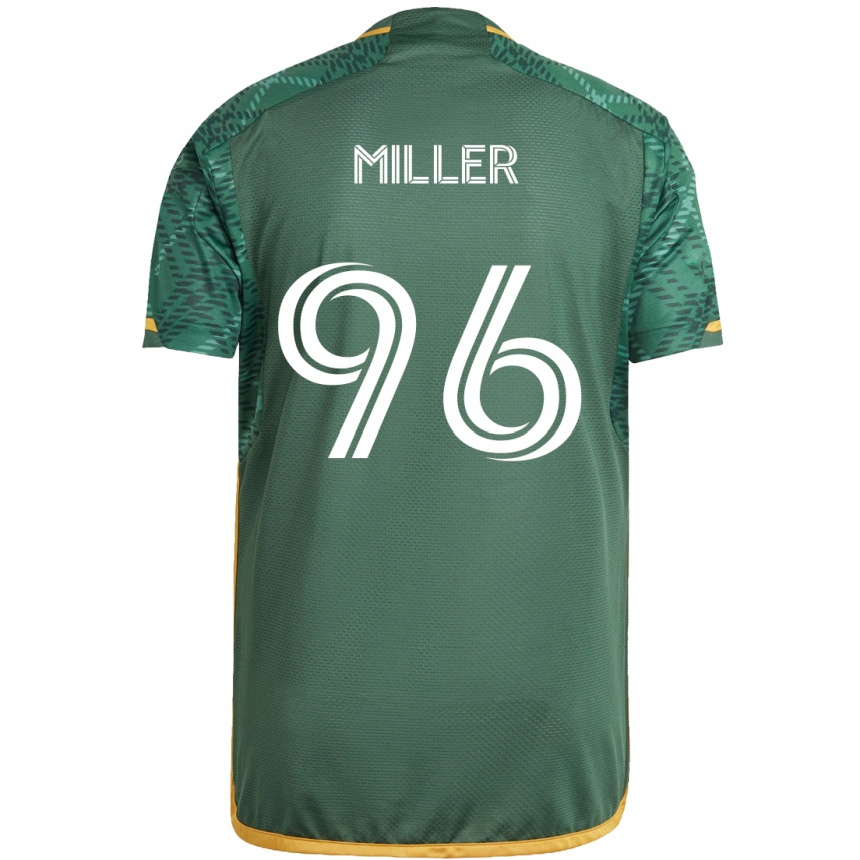 Niño Fútbol Camiseta Carver Miller #96 Verde Naranja 1ª Equipación 2024/25 Argentina