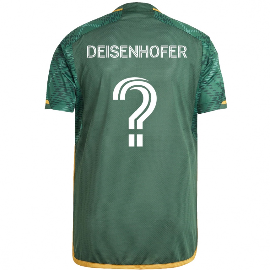 Niño Fútbol Camiseta Maximilian Deisenhofer #0 Verde Naranja 1ª Equipación 2024/25 Argentina