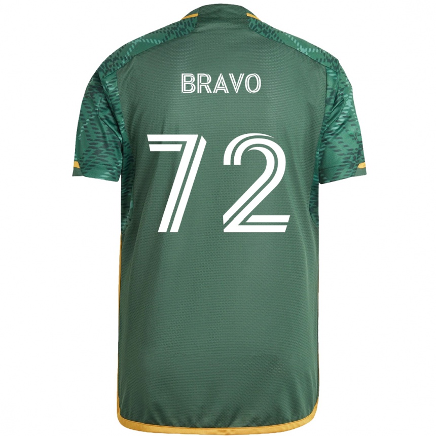 Niño Fútbol Camiseta Julian Bravo #72 Verde Naranja 1ª Equipación 2024/25 Argentina