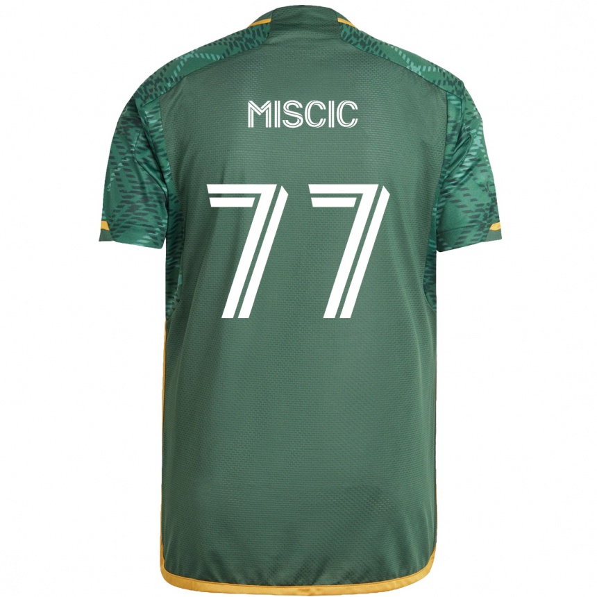 Niño Fútbol Camiseta Selmir Miscic #77 Verde Naranja 1ª Equipación 2024/25 Argentina