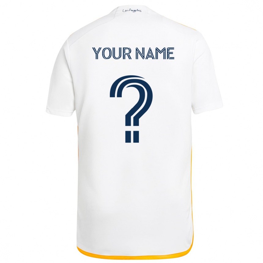 Niño Fútbol Camiseta Su Nombre #0 Blanco Amarillo 1ª Equipación 2024/25 Argentina