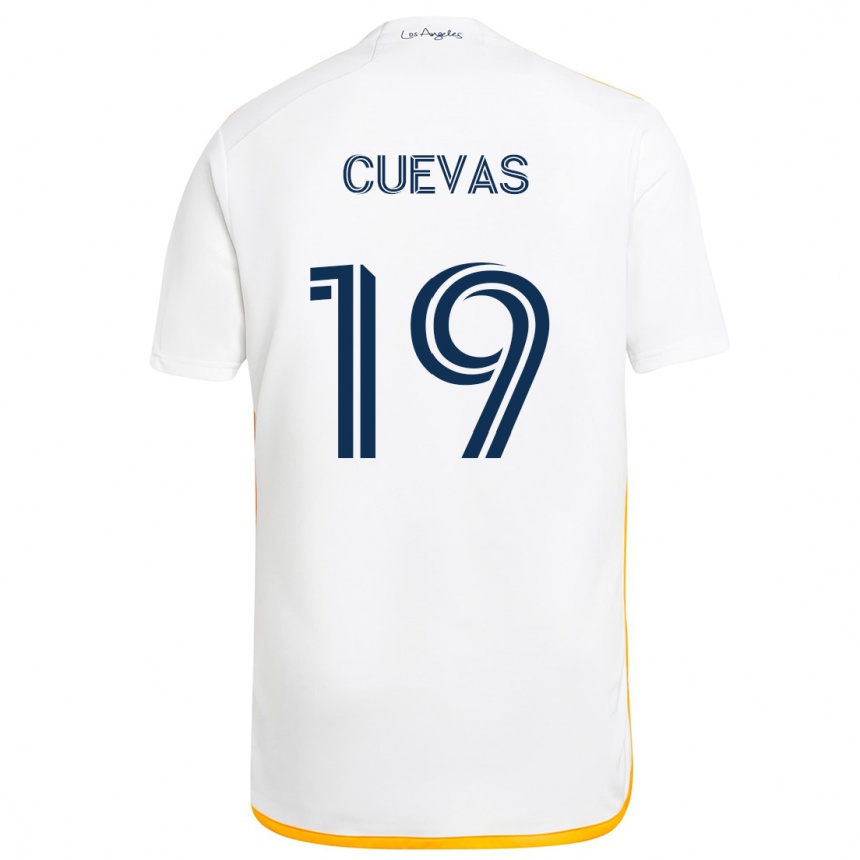 Niño Fútbol Camiseta Mauricio Cuevas #19 Blanco Amarillo 1ª Equipación 2024/25 Argentina