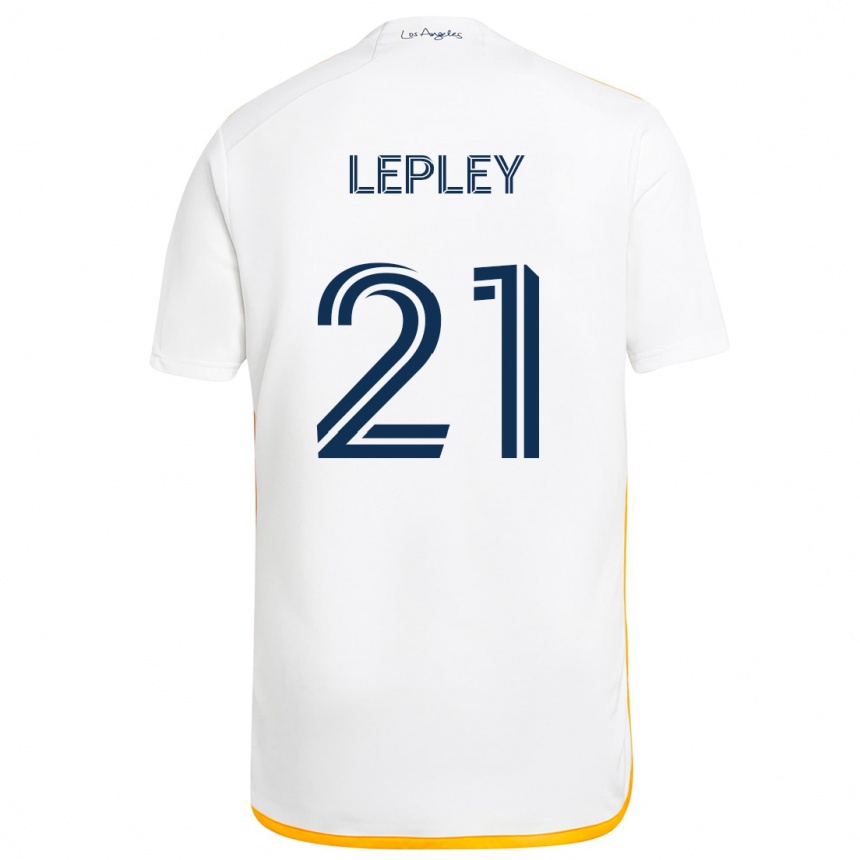 Niño Fútbol Camiseta Tucker Lepley #21 Blanco Amarillo 1ª Equipación 2024/25 Argentina