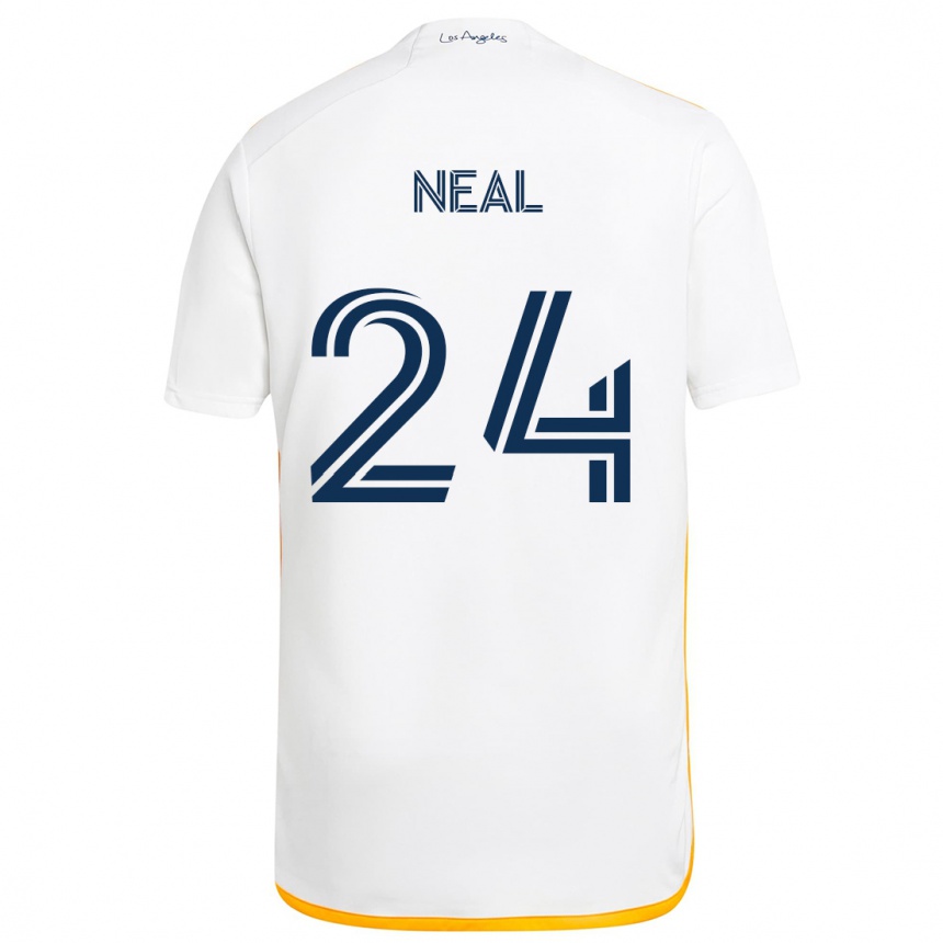 Niño Fútbol Camiseta Jalen Neal #24 Blanco Amarillo 1ª Equipación 2024/25 Argentina