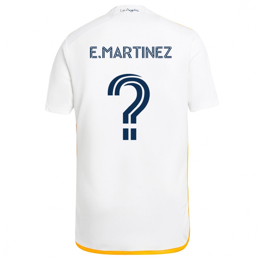 Niño Fútbol Camiseta Enrique Martinez #0 Blanco Amarillo 1ª Equipación 2024/25 Argentina