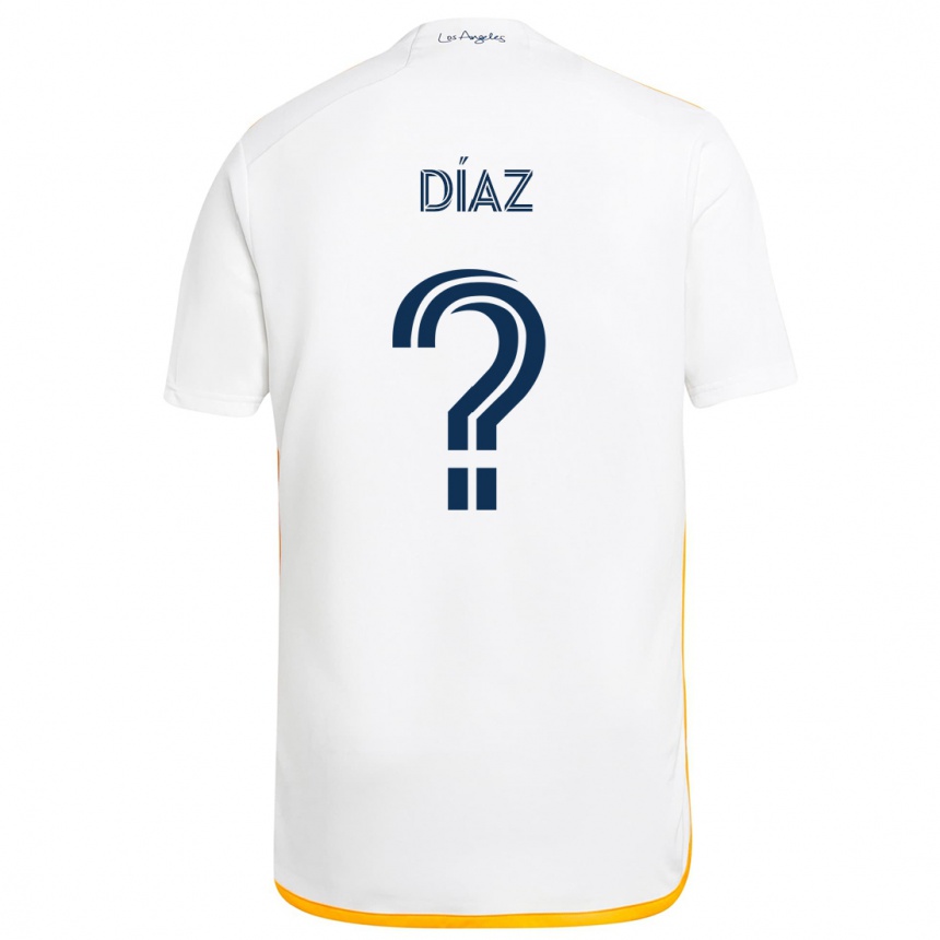 Niño Fútbol Camiseta Carlos Díaz #0 Blanco Amarillo 1ª Equipación 2024/25 Argentina