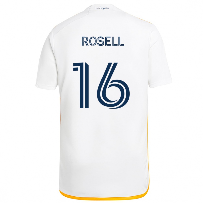 Niño Fútbol Camiseta Uri Rosell #16 Blanco Amarillo 1ª Equipación 2024/25 Argentina