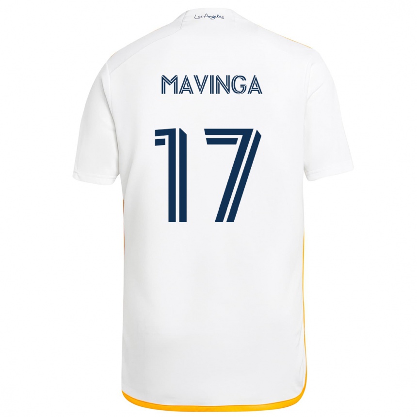 Niño Fútbol Camiseta Chris Mavinga #17 Blanco Amarillo 1ª Equipación 2024/25 Argentina