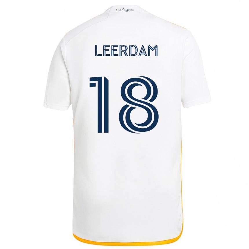 Niño Fútbol Camiseta Kelvin Leerdam #18 Blanco Amarillo 1ª Equipación 2024/25 Argentina