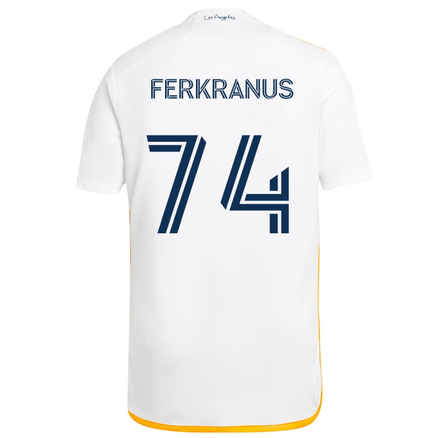 Niño Fútbol Camiseta Marcus Ferkranus #74 Blanco Amarillo 1ª Equipación 2024/25 Argentina